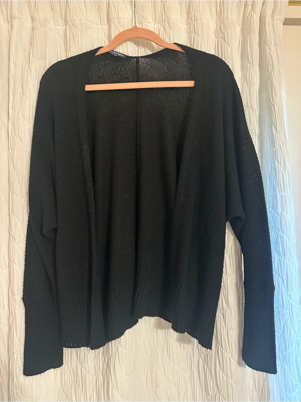 American Eagle Outfitters Black Open-Front Cardigan